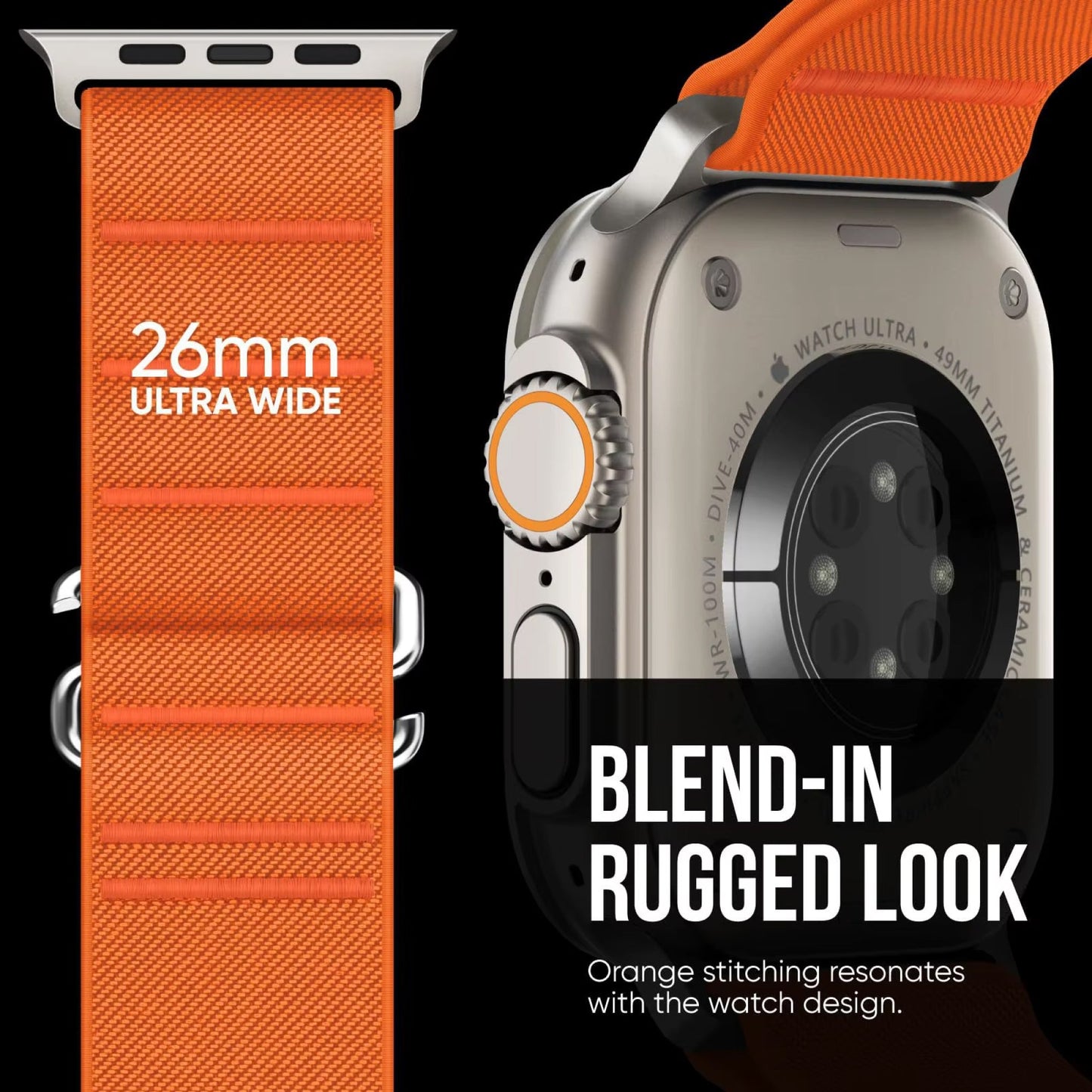 Apple Watch (38/40/41/42/44/45 mm) & Watch Ultra (49 mm) Uyumlu Dokuma Kumaş Kordon