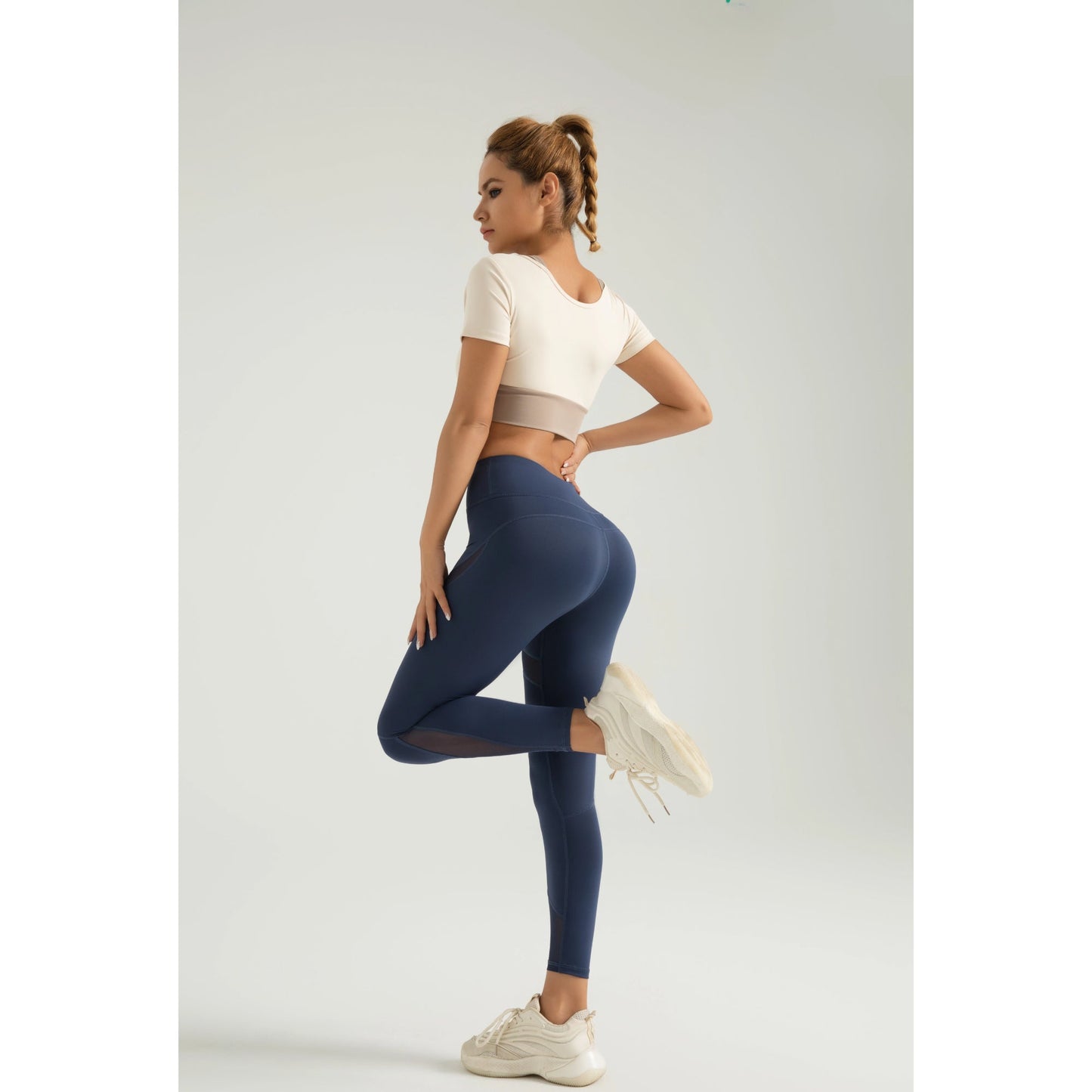 Macca Maxim Yüksek Bel File Panelli Scrunch Yoga Taytı